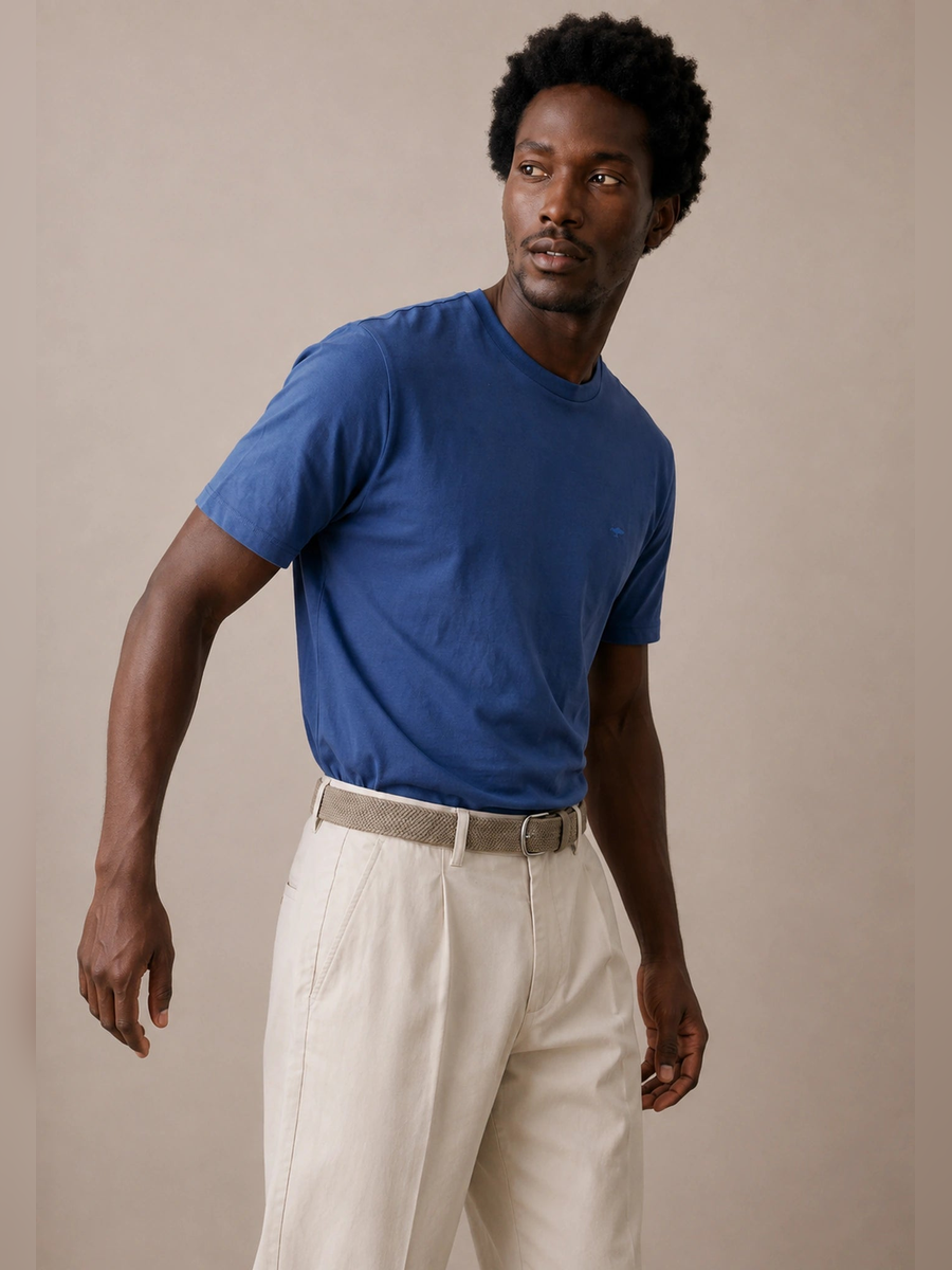 FYNCH HATTON Sanforized Cotton T-Shirt - Men's – Ink Blue - view 2