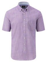 Load image into Gallery viewer, FYNCH HATTON Short-Sleeve Shirt - Men&#39;s Slub Cotton – Dusty Lavender
