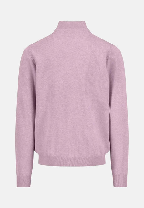 FYNCH-HATTON Soft Cotton 1/4 Zip Knit – Men’s – Magnolia