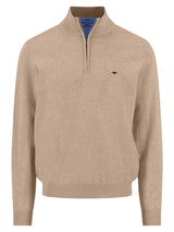 FYNCH-HATTON Soft Cotton 1/4 Zip Knit – Men’s – Taupe