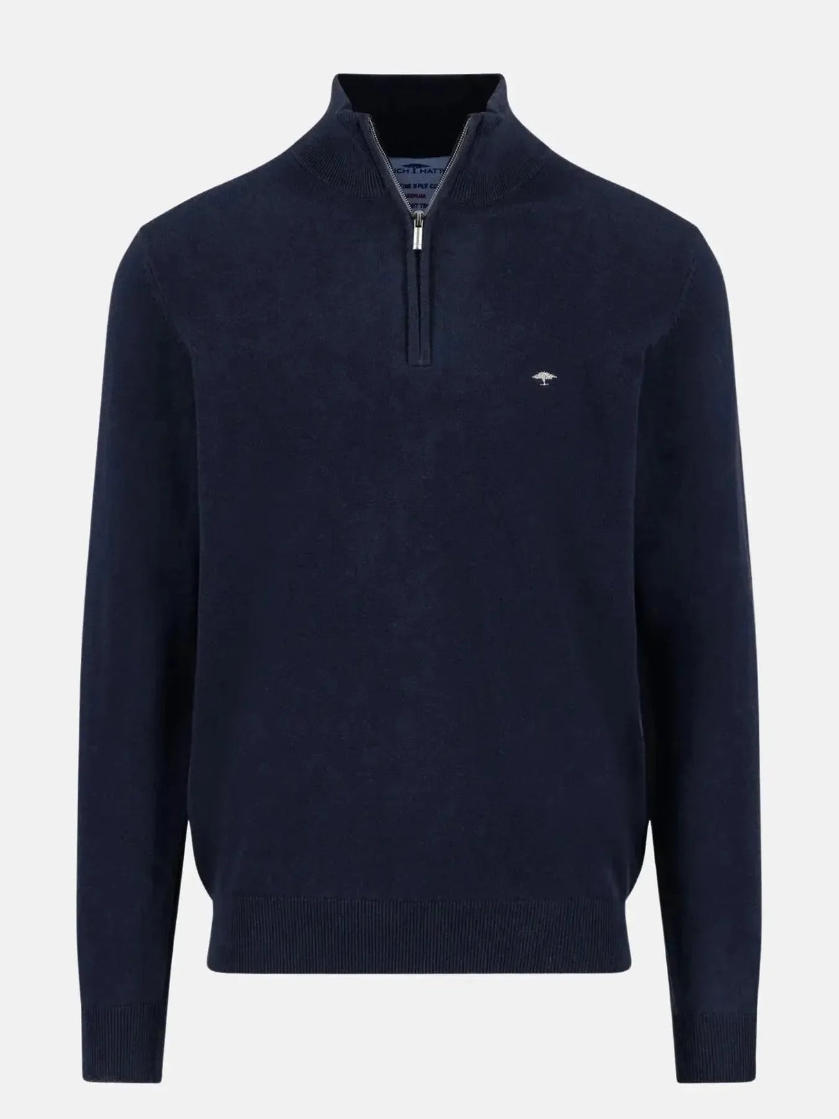 FYNCH-HATTON Soft Cotton 1/4 Zip Knit – Men’s – Navy