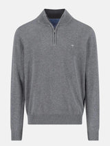 FYNCH-HATTON Soft Cotton 1/4 Zip Knit – Men’s – Steel