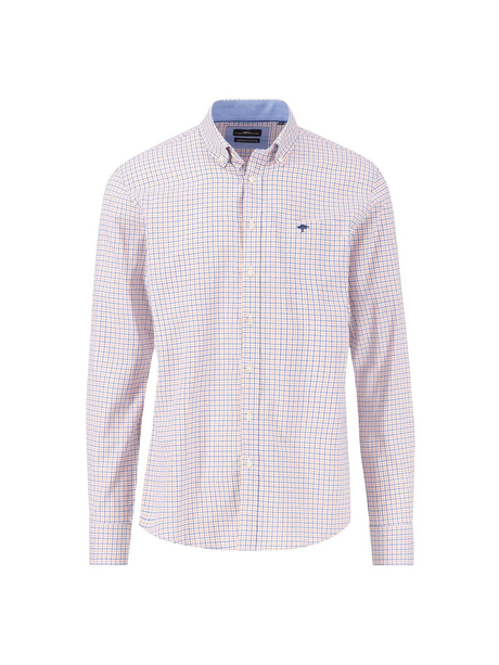 FYNCH HATTON Summer Oxford Check Shirt - Men's – Sunny Orange