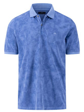 Load image into Gallery viewer, FYNCH HATTON Summer Print Polo Shirt - Men&#39;s Cotton – Crystal Blue
