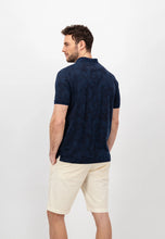 Load image into Gallery viewer, FYNCH HATTON Summer Print Polo Shirt - Men&#39;s Cotton – Navy
