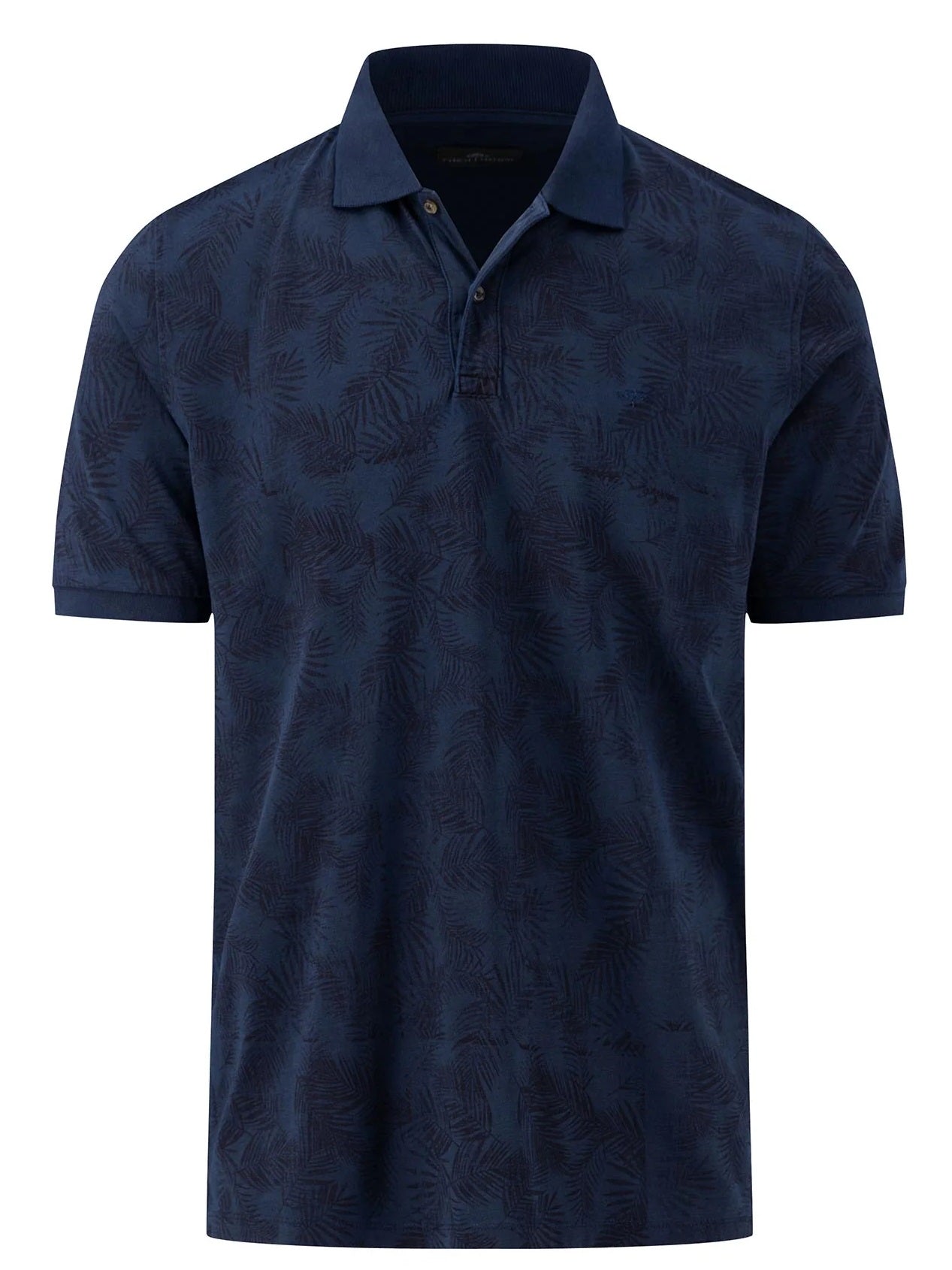 FYNCH HATTON Summer Print Polo Shirt - Men's Cotton – Navy