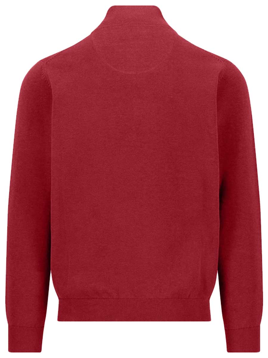 FYNCH-HATTON Superfine Cotton 1/4 Zip Knit – Men’s – Brick