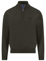 FYNCH-HATTON Superfine Cotton 1/4 Zip Knit – Men’s – Cypress