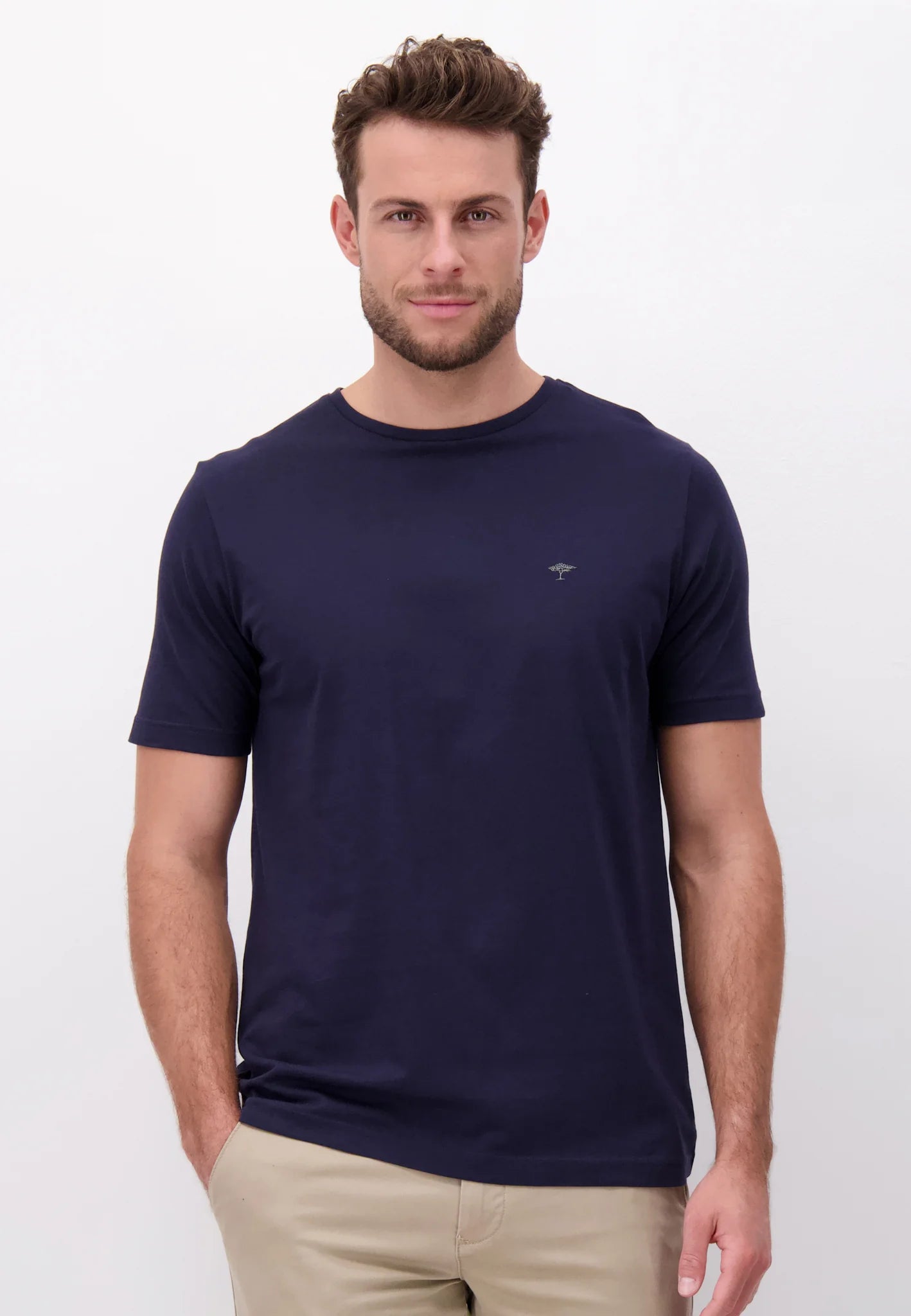 FYNCH HATTON T-Shirt - Men's Round Neck – Navy