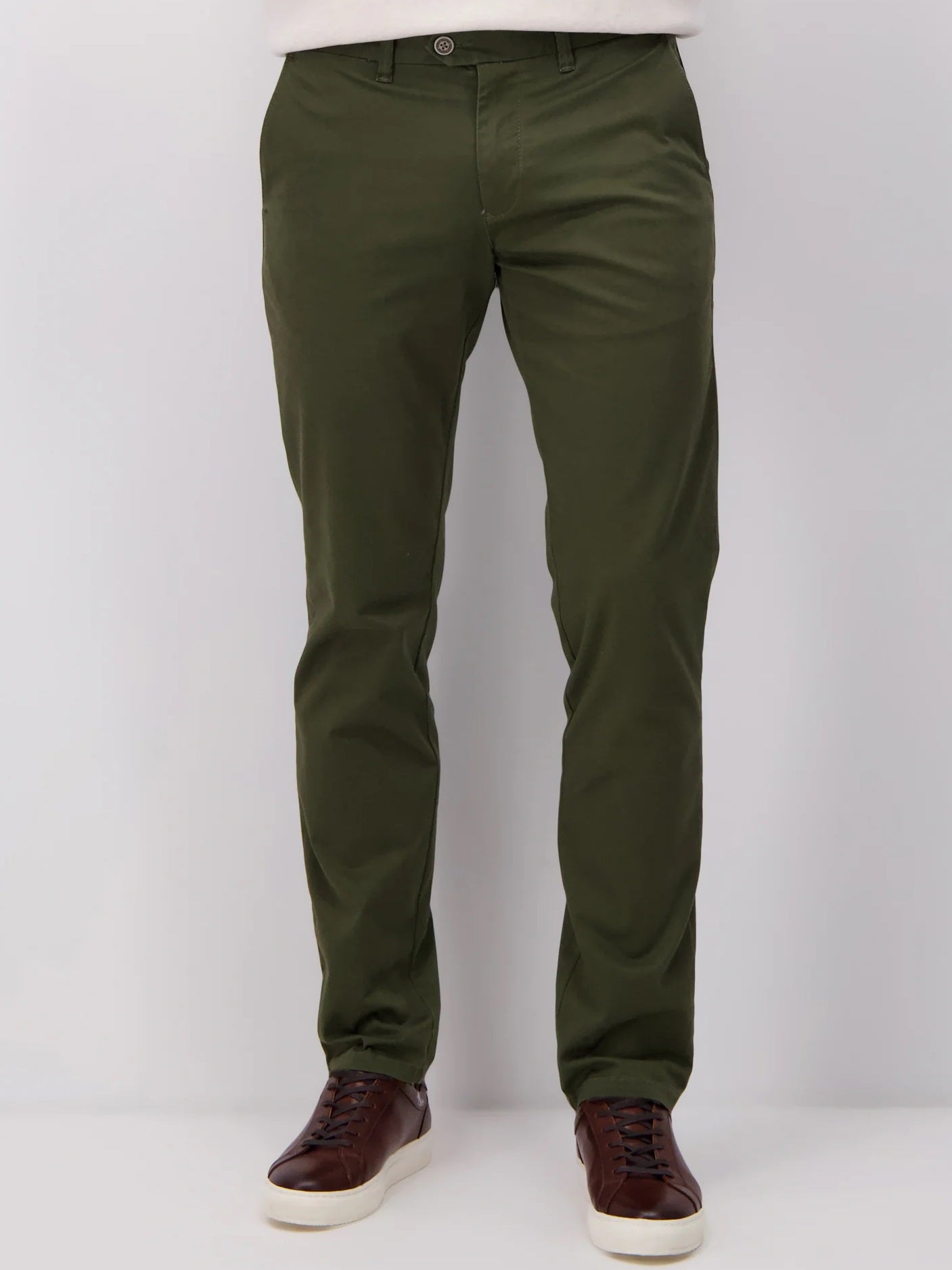 FYNCH HATTON Togo Chino Trousers - Men's Stretch Cotton – Olive