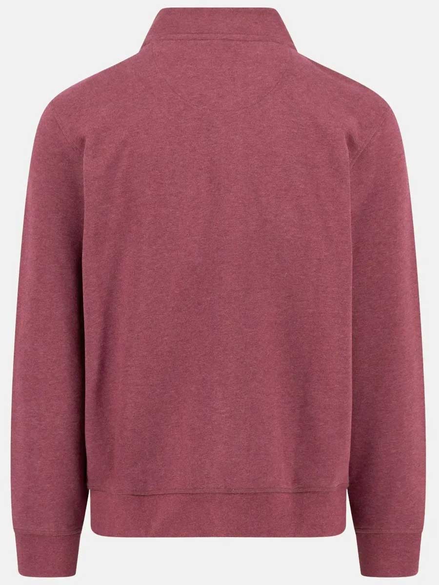 FYNCH HATTON Troyer 1/4 Zip Cotton Sweatshirt – Men’s – Deep Merlot