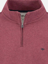 FYNCH HATTON Troyer 1/4 Zip Cotton Sweatshirt – Men’s – Deep Merlot