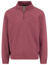 FYNCH HATTON Troyer 1/4 Zip Cotton Sweatshirt – Men’s – Deep Merlot