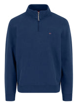 FYNCH HATTON Troyer 1/4 Zip Cotton Sweatshirt – Men’s – Midnight