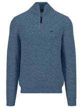 Load image into Gallery viewer, FYNCH HATTON Troyer 1/4 Zip Donegal Knit - Men&#39;s – Cloud Blue
