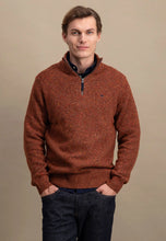 Load image into Gallery viewer, FYNCH HATTON Troyer 1/4 Zip Donegal Knit - Men&#39;s – Flame
