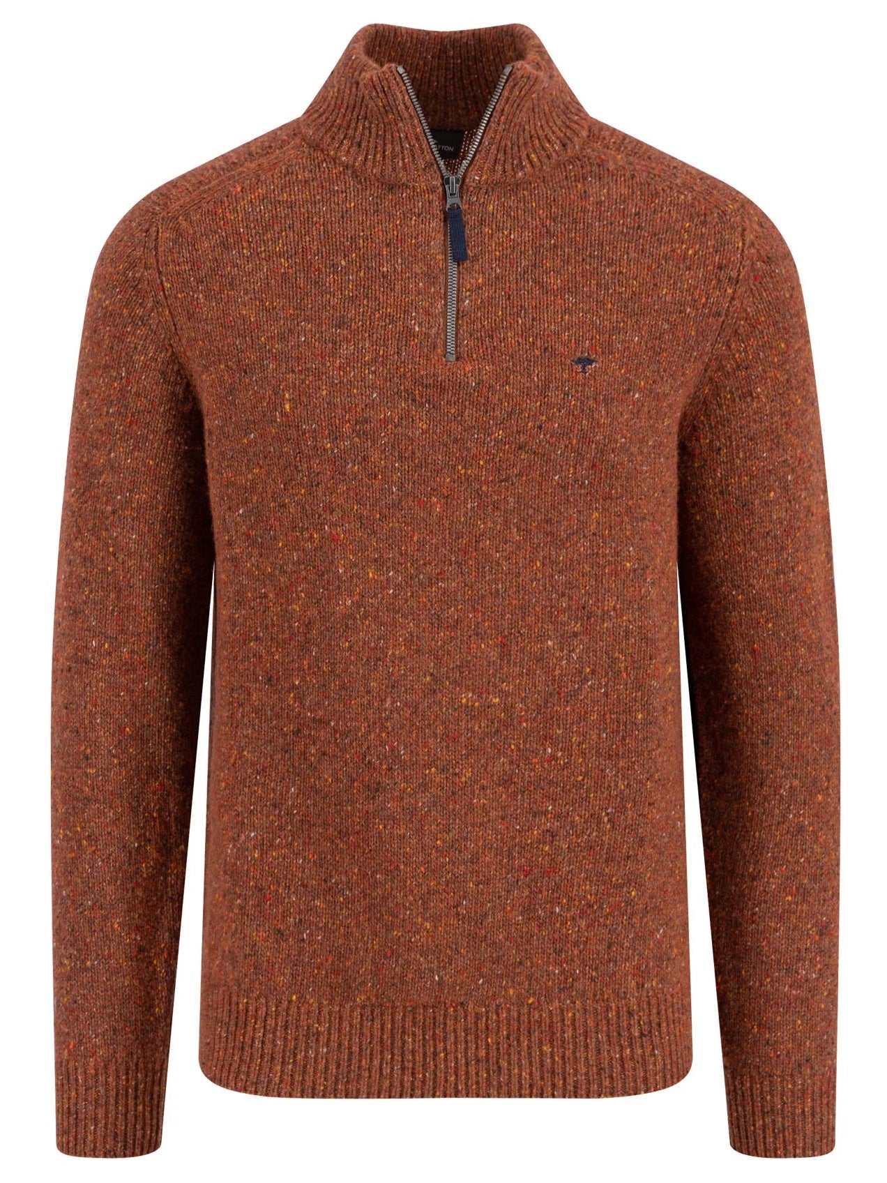 FYNCH HATTON Troyer 1/4 Zip Donegal Knit - Men's – Flame