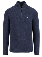 Load image into Gallery viewer, FYNCH HATTON Troyer 1/4 Zip Donegal Knit - Men&#39;s – Navy
