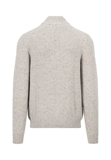 FYNCH HATTON Troyer 1/4 Zip Donegal Knit - Men's – Winter White