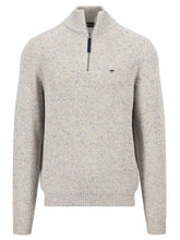 Load image into Gallery viewer, FYNCH HATTON Troyer 1/4 Zip Donegal Knit - Men&#39;s – Winter White
