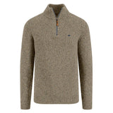 40% OFF - FYNCH HATTON Troyer 1/4 Zip Donegal Wool Mix Knit - Men's - Winter White - Sizes: SMALL & XL