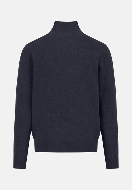 FYNCH HATTON Troyer 1/4 Zip Merino Cashmere Sweater - Men's – Navy