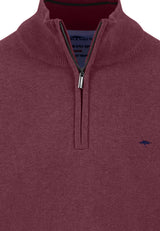 FYNCH HATTON Troyer 1/4 Zip Soft Cotton Knit - Men's – Deep Merlot
