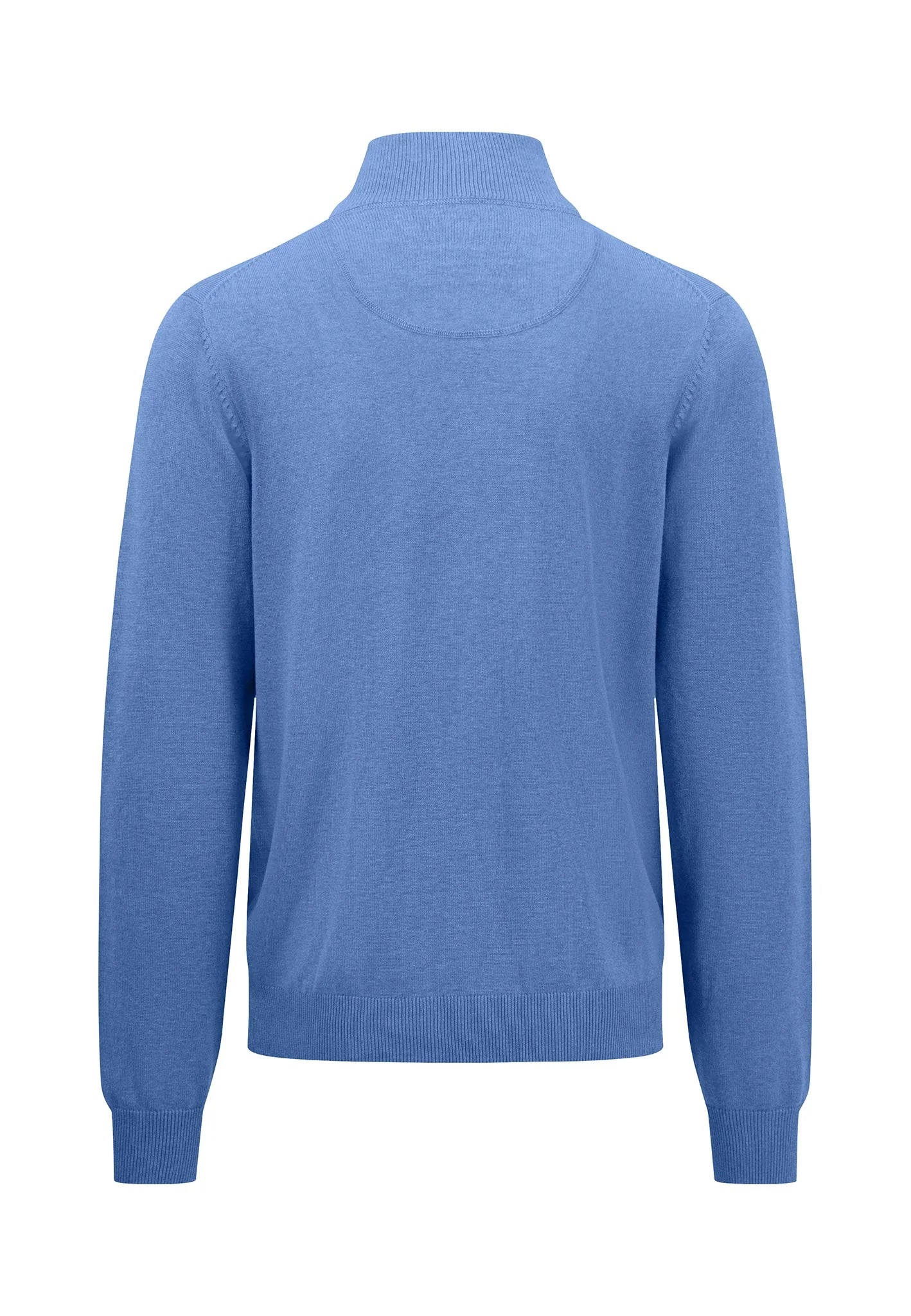 FYNCH HATTON Troyer 1/4 Zip Sweatshirt - Men's Soft Cotton – Crystal Blue