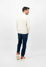 Load image into Gallery viewer, FYNCH HATTON Troyer 1/4 Zip Sweatshirt - Men&#39;s Soft Cotton – White

