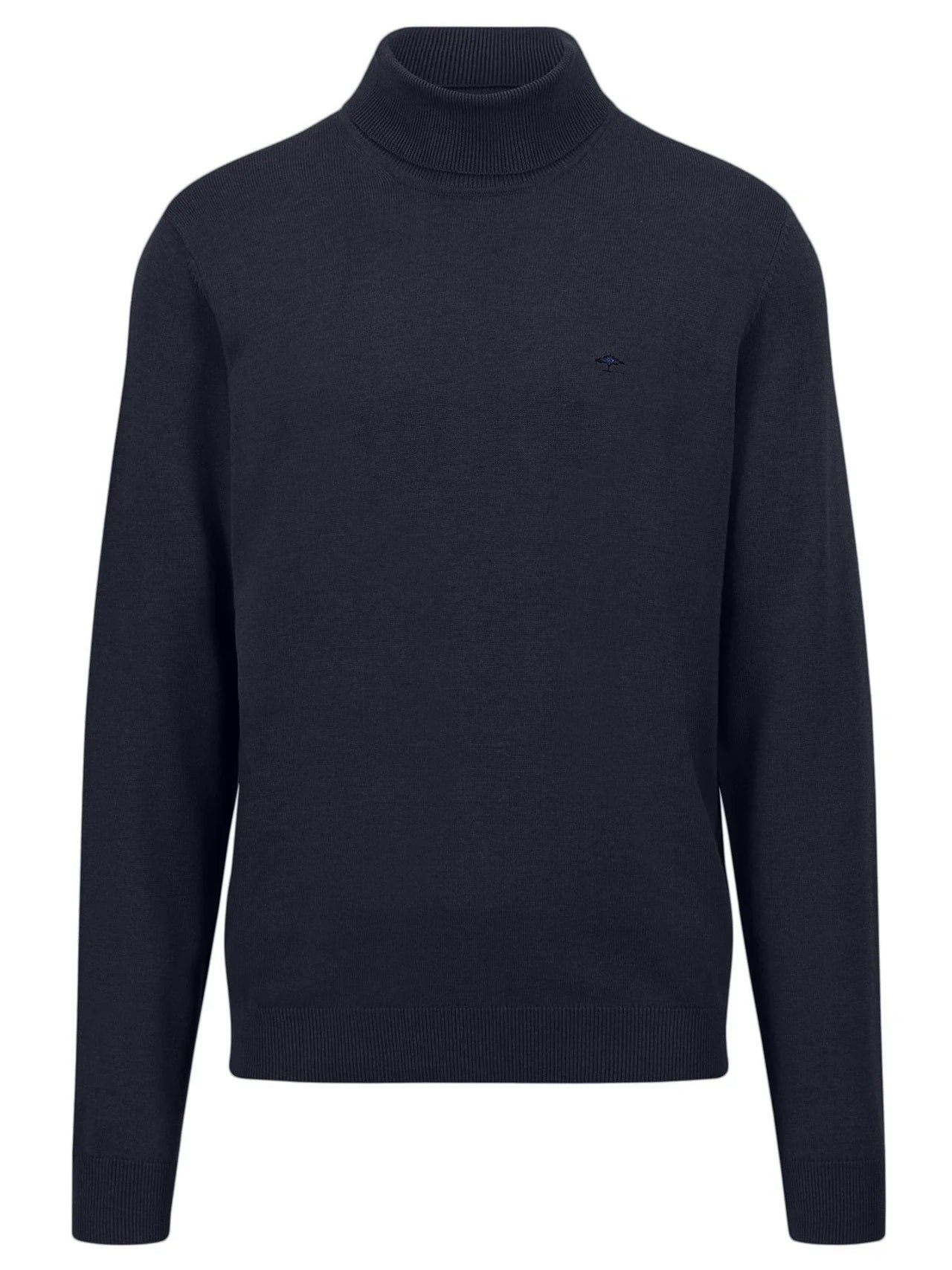 FYNCH HATTON Turtle Neck Cotton Sweater - Men's – Navy