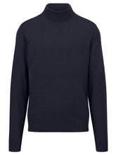 Load image into Gallery viewer, FYNCH HATTON Turtle Neck Cotton Sweater - Men&#39;s – Navy
