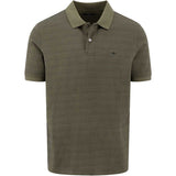 FYNCH HATTON Two Tone Mecerised Cotton Polo Shirt - Mens - Dark Khaki