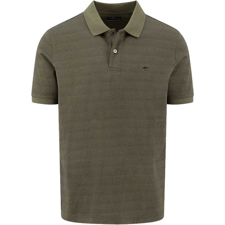 FYNCH HATTON Two Tone Mecerised Cotton Polo Shirt - Mens - Dark Khaki