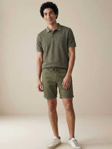 FYNCH HATTON Two Tone Mecerised Cotton Polo Shirt - Mens - Dark Khaki