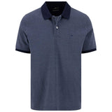 FYNCH HATTON Two Tone Mecerised Cotton Polo Shirt - Mens - Navy