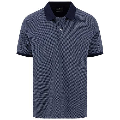 FYNCH HATTON Two Tone Mecerised Cotton Polo Shirt - Mens - Navy