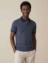 FYNCH HATTON Two Tone Mecerised Cotton Polo Shirt - Mens - Navy