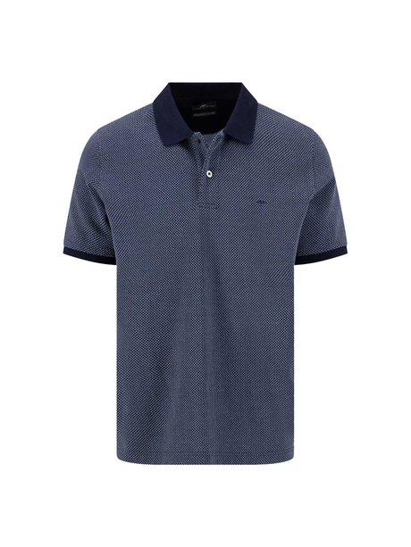 FYNCH HATTON Two Tone Mecerised Cotton Polo Shirt - Mens - Navy