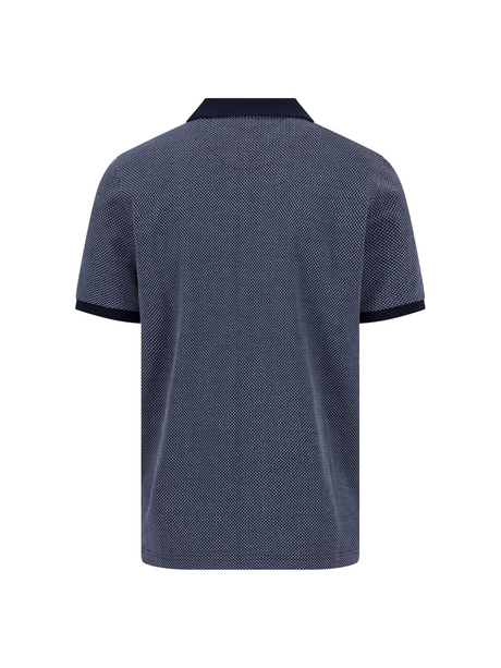 FYNCH HATTON Two Tone Mecerised Cotton Polo Shirt - Mens - Navy