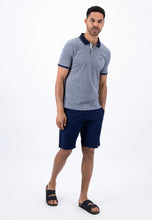 Load image into Gallery viewer, FYNCH HATTON Two Tone Pique Polo Shirt - Men&#39;s Soft Cotton – Navy
