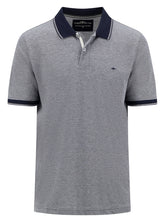 Load image into Gallery viewer, FYNCH HATTON Two Tone Pique Polo Shirt - Men&#39;s Soft Cotton – Navy
