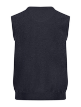 FYNCH HATTON V-Neck Knitted Vest - Men's Fine Cotton – Navy - view 5