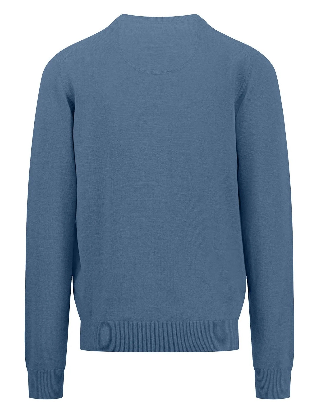 FYNCH HATTON V-Neck Sweater - Men's Fine Knit – Cloud Blue