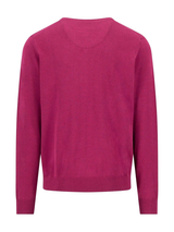 FYNCH HATTON V-Neck Sweater - Men's Fine Knit Cotton – Grape - view 2
