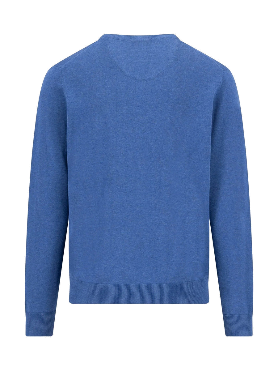 FYNCH HATTON V-Neck Sweater - Men's Fine Knit Cotton – Ink Blue - view 2