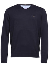 Load image into Gallery viewer, FYNCH HATTON V-Neck Sweater - Men&#39;s Fine Knit – Navy

