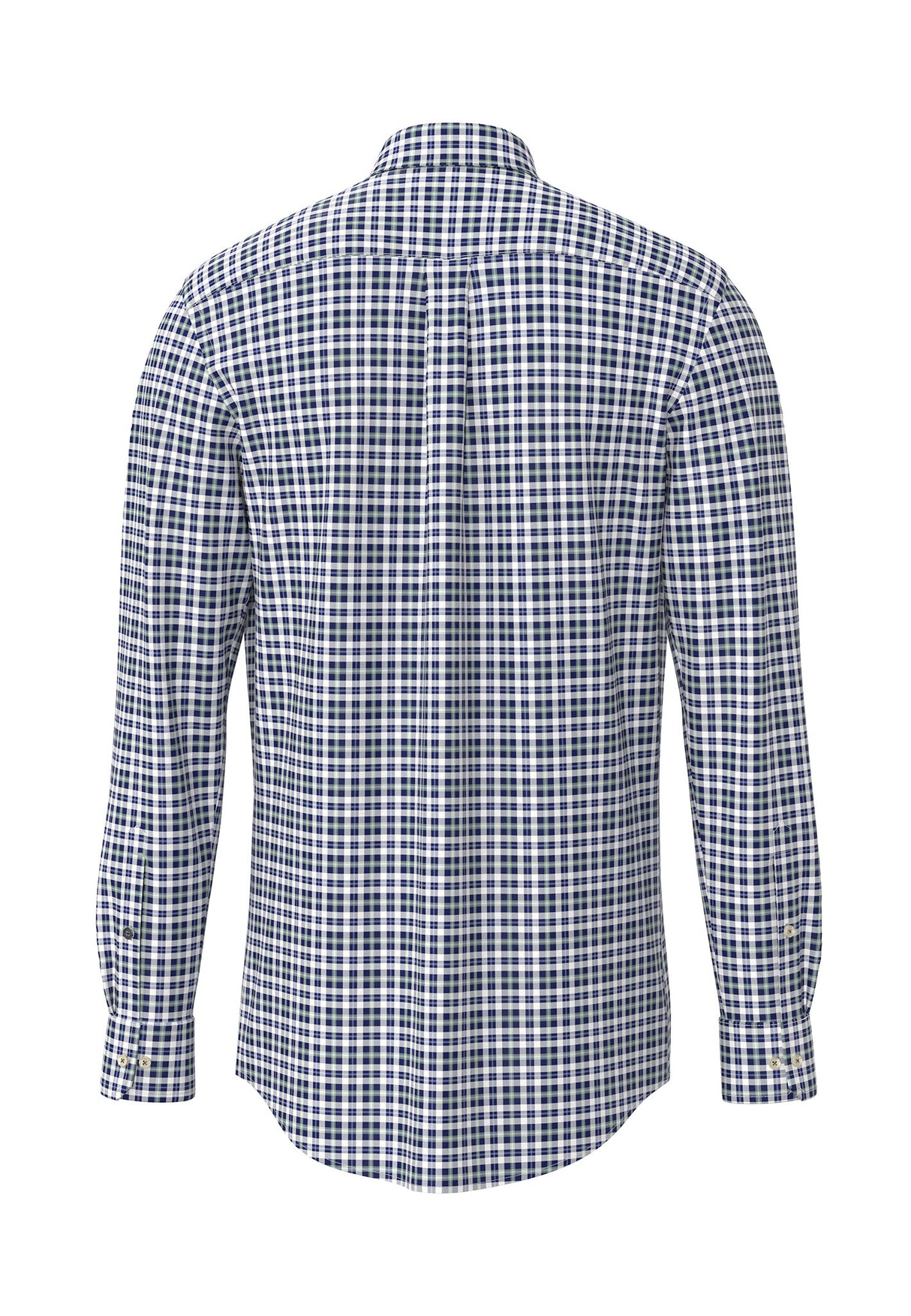 FYNCH HATTON Washed Oxford Check Shirt – Men's Button-Down – Fern
