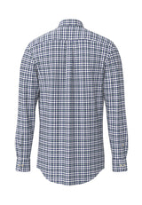 FYNCH HATTON Washed Oxford Check Shirt – Men's Button-Down – Fern
