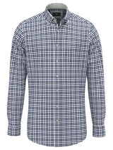 FYNCH HATTON Washed Oxford Check Shirt – Men's Button-Down – Fern