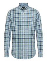 30% OFF FYNCH HATTON Washed Oxford Check Shirt - Men's Button-Down - Mint - view 1